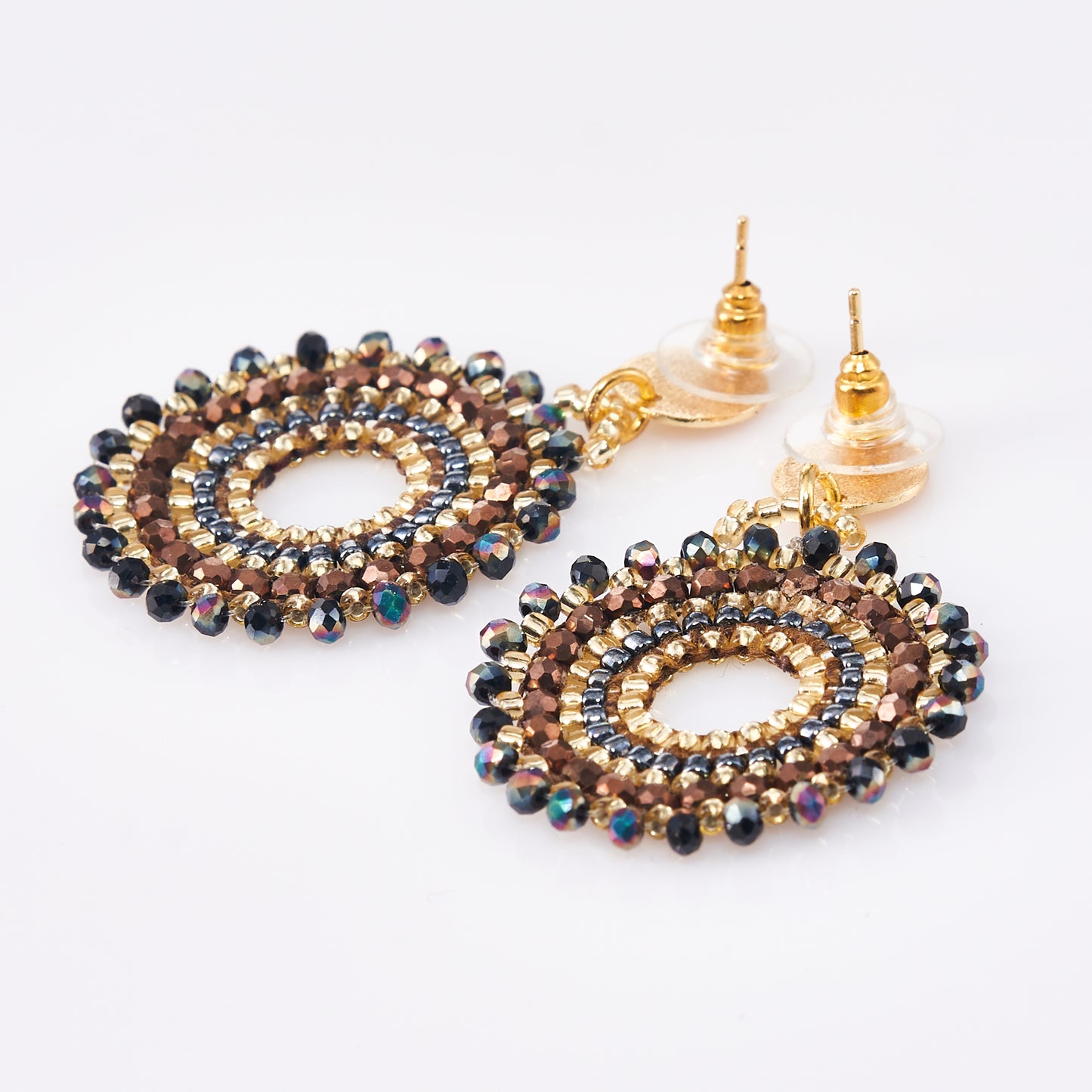 Black Boho Hoop  Earrings