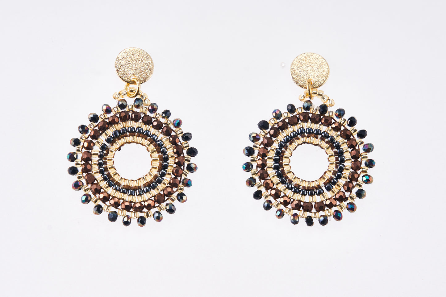 Black Boho Hoop  Earrings