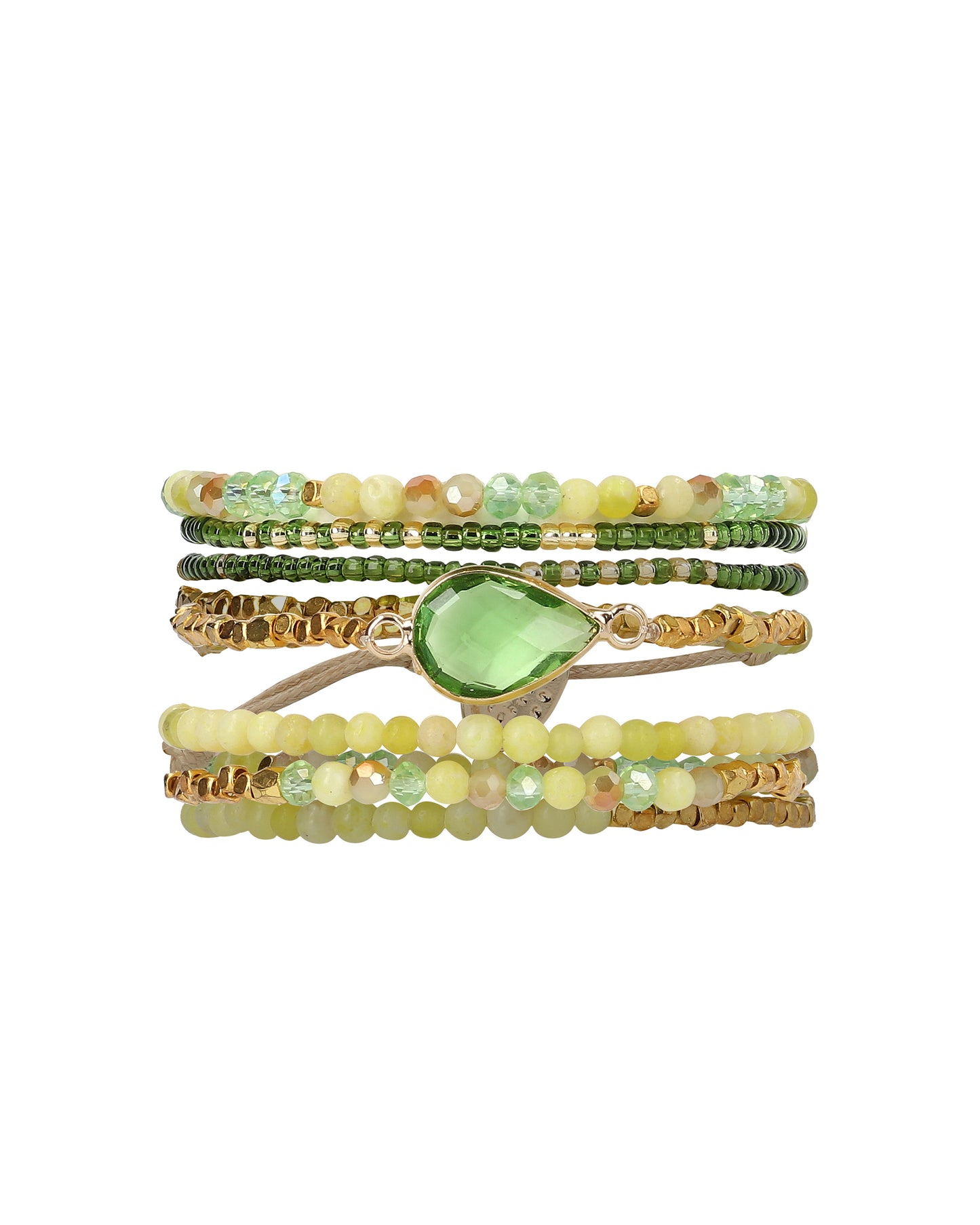 Moonstone mix five wrap bracelet