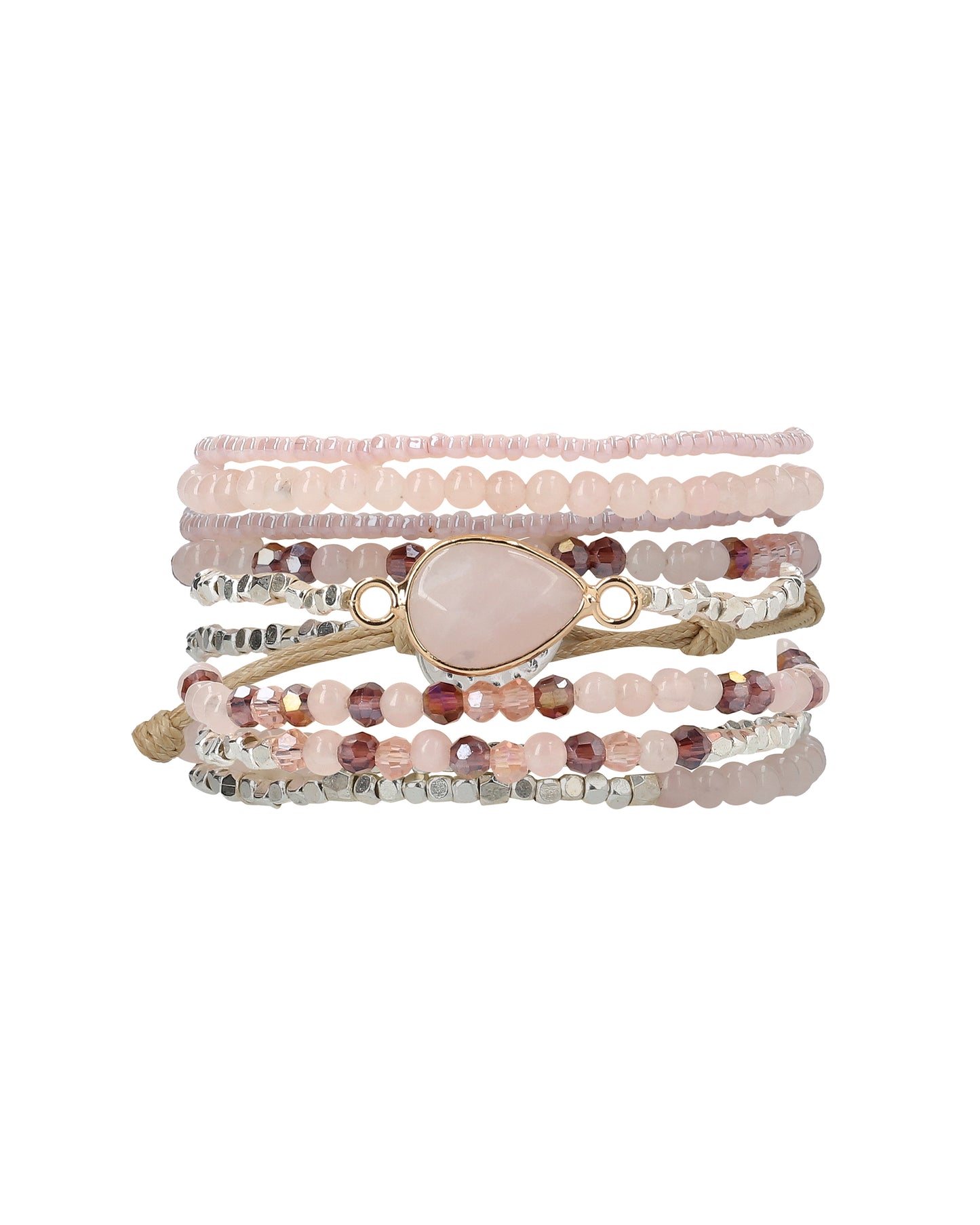 Moonstone mix five wrap bracelet