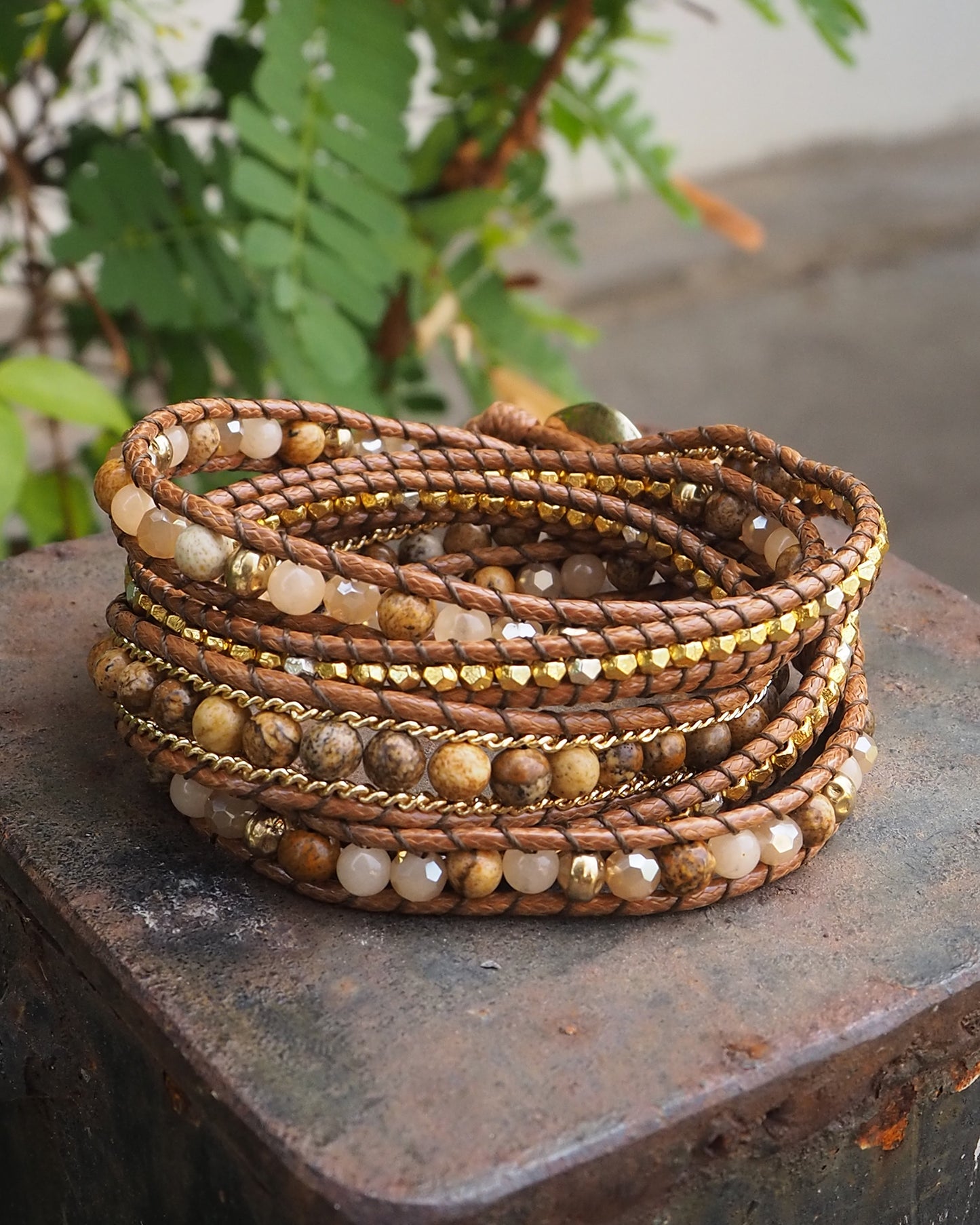 Chrysanthemum mix wrap bracelet