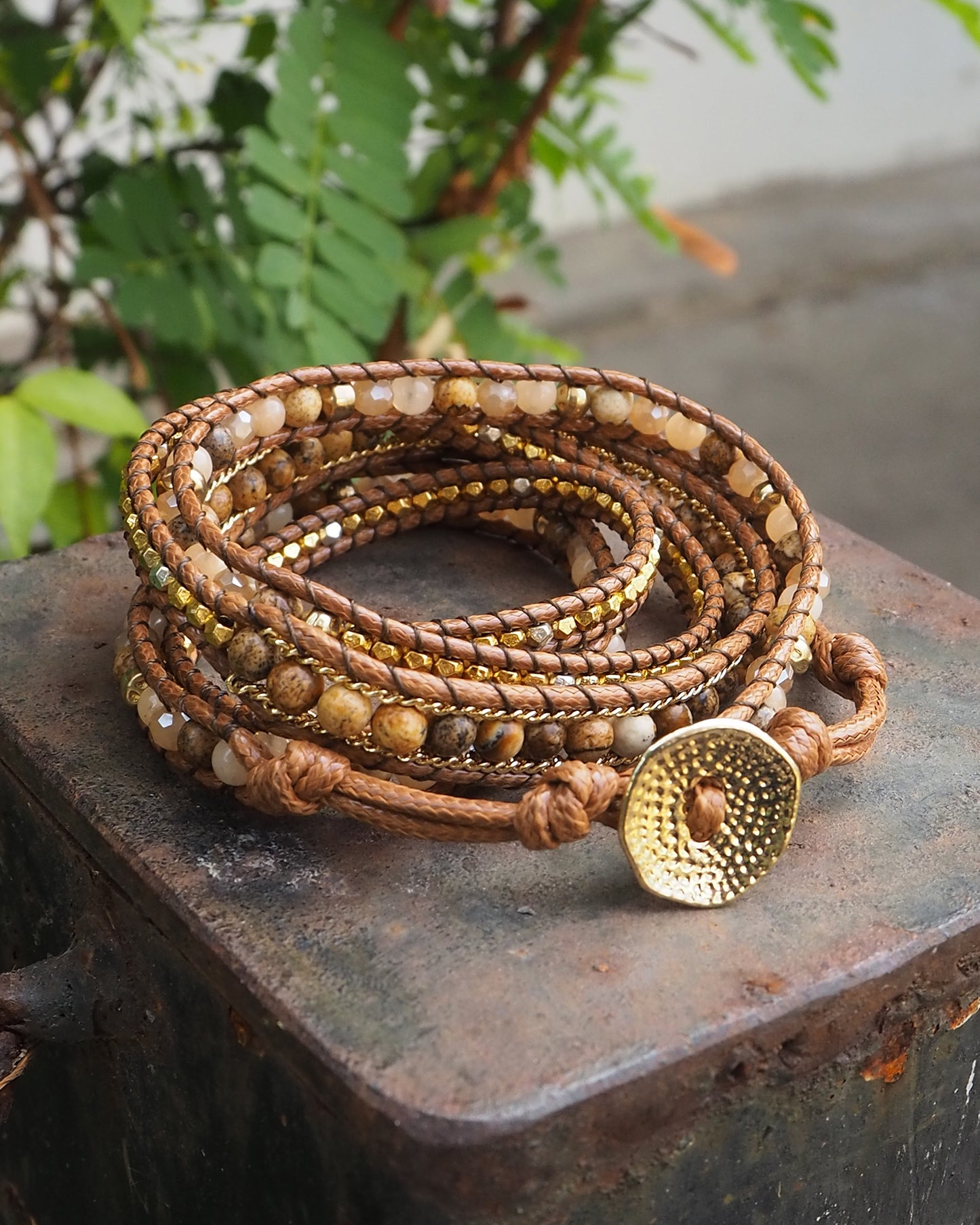 Chrysanthemum mix wrap bracelet