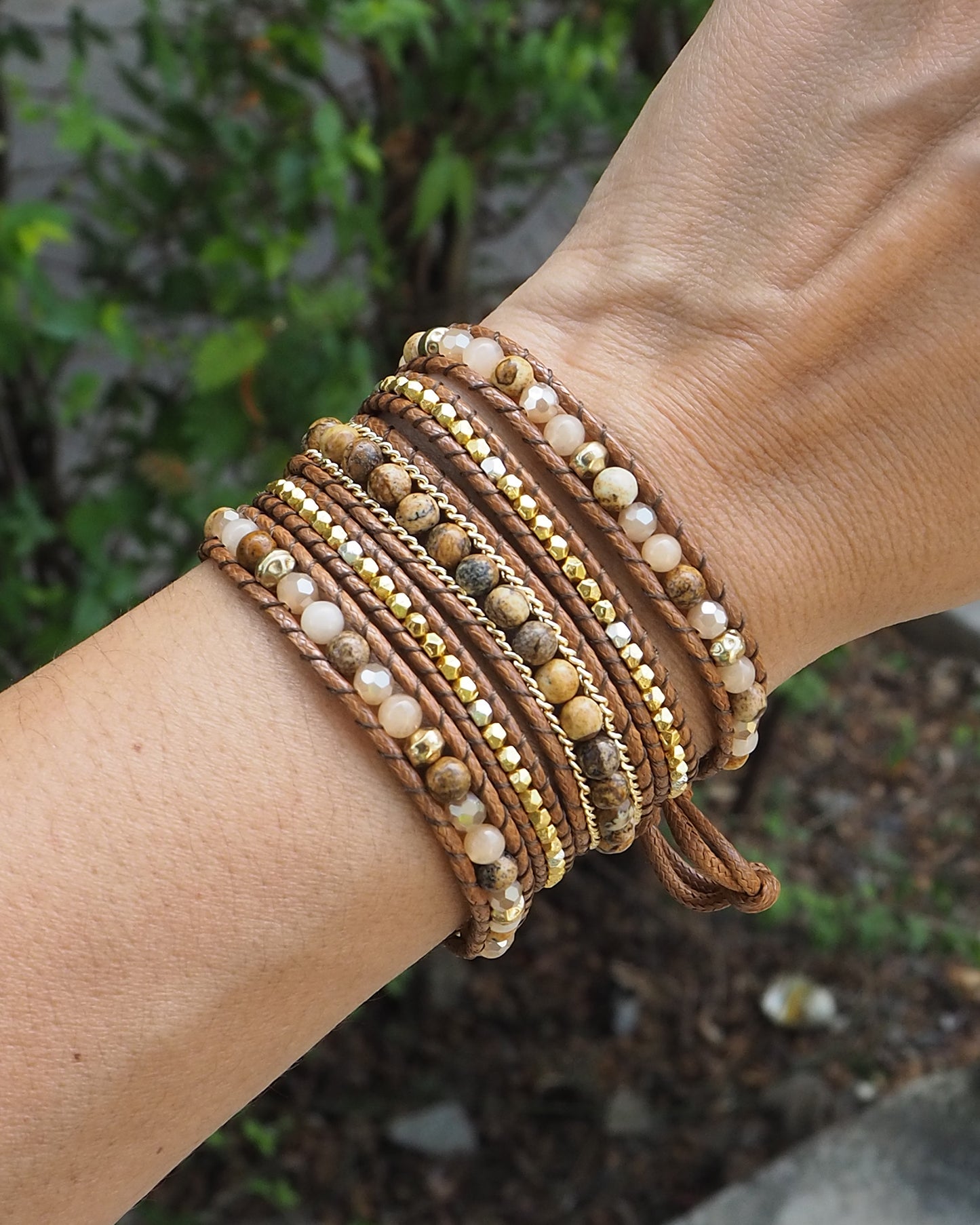 Chrysanthemum mix wrap bracelet