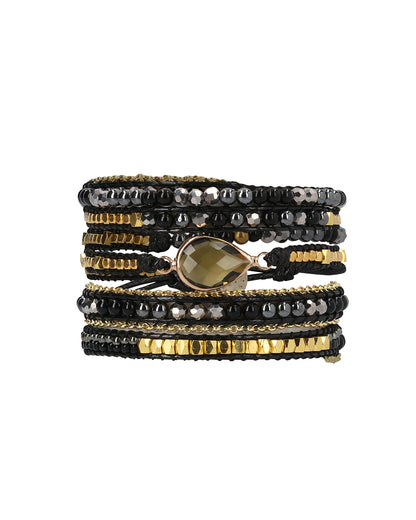 Black five wrap bracelet