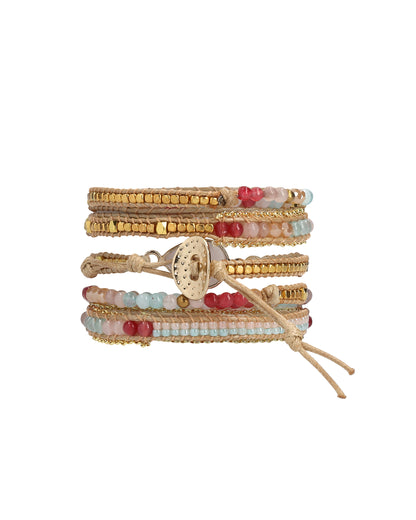 Colorful five wrap bracelet