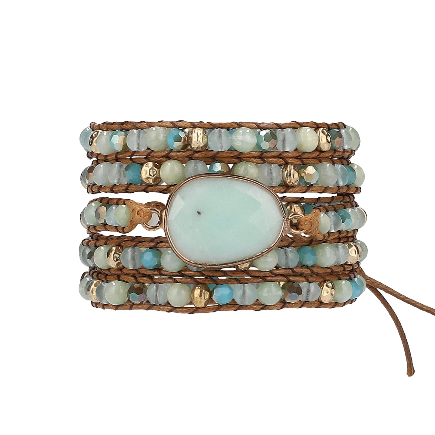 Amazonite Wrap Bracelets -  Stone of Courage