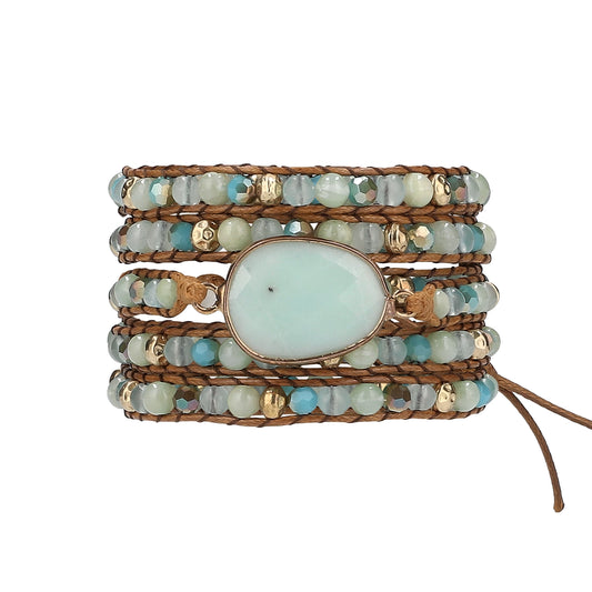 Amazonite Wrap Bracelets -  Stone of Courage