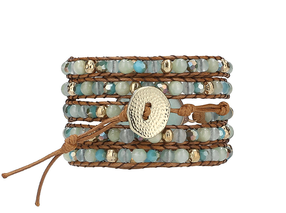 Amazonite Wrap Bracelets -  Stone of Courage