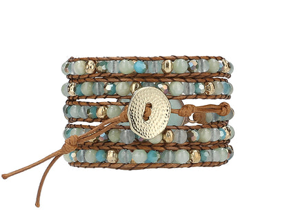Amazonite Wrap Bracelets -  Stone of Courage