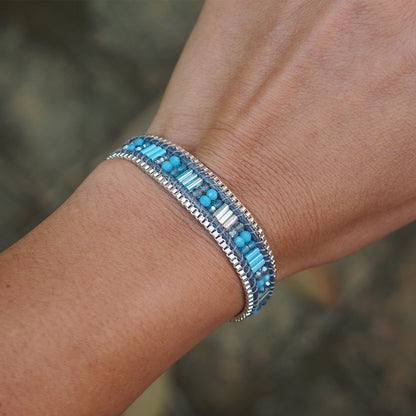 Blue Single Wrap Bracelets