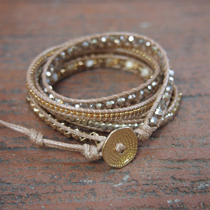 Gold mix wrap bracelet