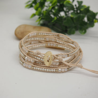 White Druzy Wrap bracelet