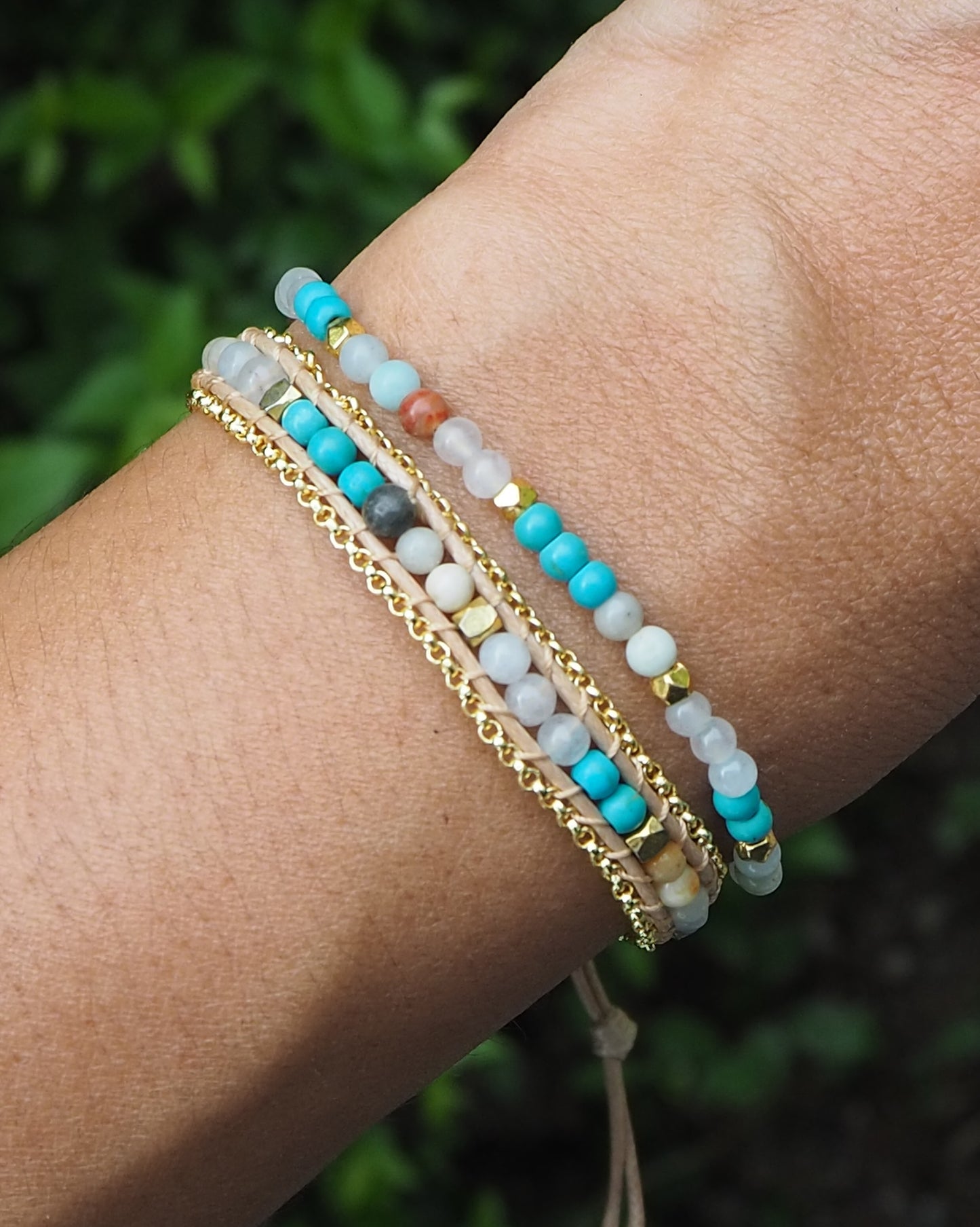 Delilah Pull-Tie Bracelet Amazonite Mix