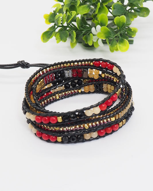 Red mix wrap bracelet