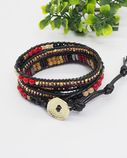 Red mix wrap bracelet